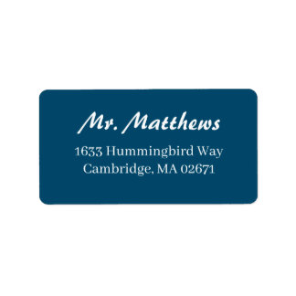 Étiquette Adresse de retour officielle du mariage bleu et bl