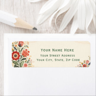 Étiquette Adresse de retour personnalisée Boho Floral