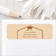 Adresse De Retour Personnalisée Brown Et Beige Sim