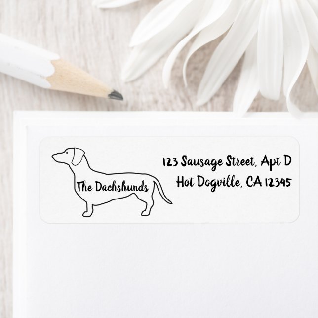 Étiquette Adresse de retour personnalisée de Dachshund (En situation)