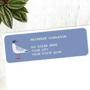 Étiquette Adresse de retour personnalisée de la Mouette mari