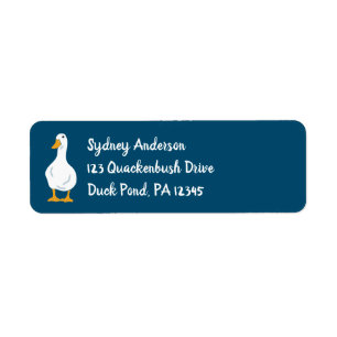 Étiquette Adresse de retour personnalisée de White Duck