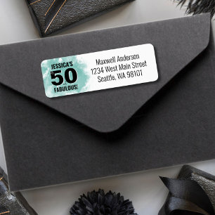 Étiquette Adresse de retour pour 50e anniversaire moderne