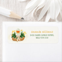 Adresse de Retour pour Baby Shower Caneton Floral