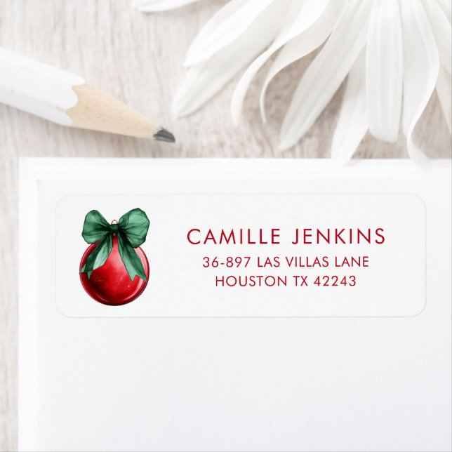 Étiquette Adresse de retour pour Baby Shower de Noël (En situation)