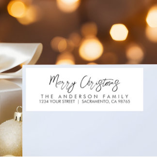 Étiquette Adresse de Retour pour les Fêtes de Noël Joyeux No