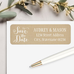 Étiquette Adresse de retour pour mariage Rustic Kraft Save t