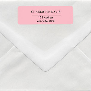 Étiquette Adresse de retour rose 