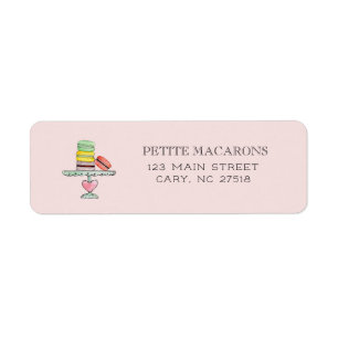 Étiquette Adresse de retour rose mignonne Macarons