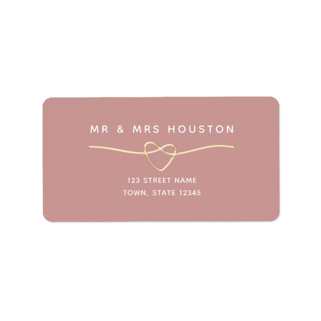 Étiquette Adresse de retour Rose Poussiéreuse (Devant)