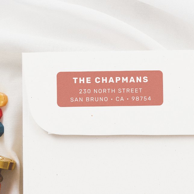 Étiquette Adresse de retour rouge en gras moderne (Créateur téléchargé)