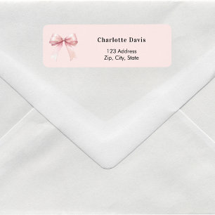 Étiquette Adresse de retour ruban rose 