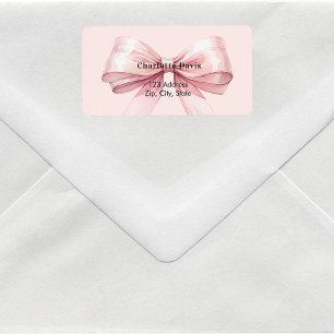 Étiquette Adresse de retour ruban rose