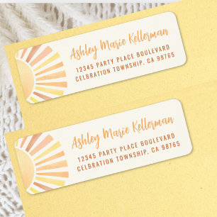 Étiquette Adresse de retour soleil Boho