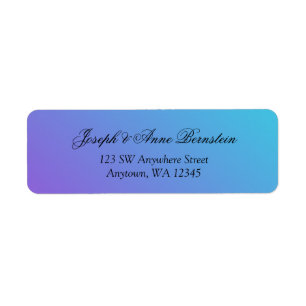 Étiquette Adresse de retour turquoise et violet