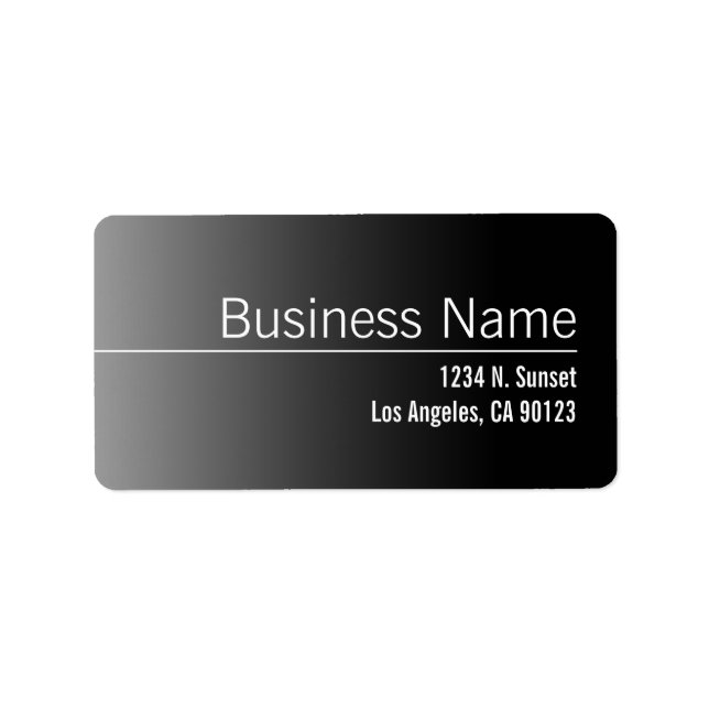 Étiquette Adresse de retour unique Black & White Business (Devant)