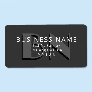 Étiquette Adresse de retour unique en gris monogramme