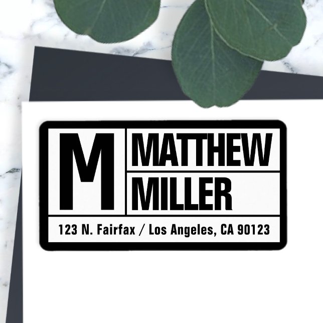 Étiquette Adresse de retour unique et moderne Bold | Blanc n (Créateur téléchargé)