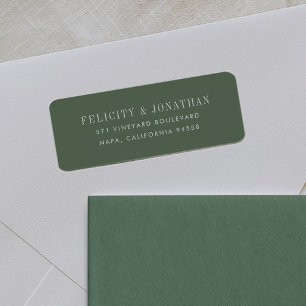 Étiquette Adresse de retour verte de Meadow