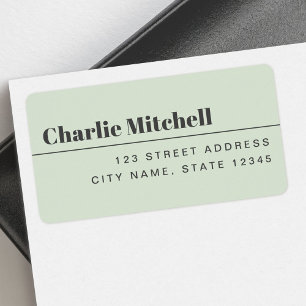 Étiquette Adresse de retour verte de sauce minimale moderne