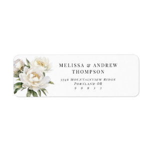 Étiquette Adresse de retour White Peony