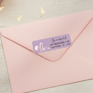 Étiquette Adresse de script du lapin de Pâques moderne