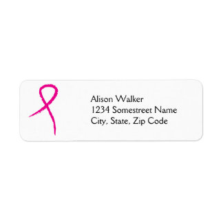 Étiquette Adresse de sensibilisation au cancer du sein rose