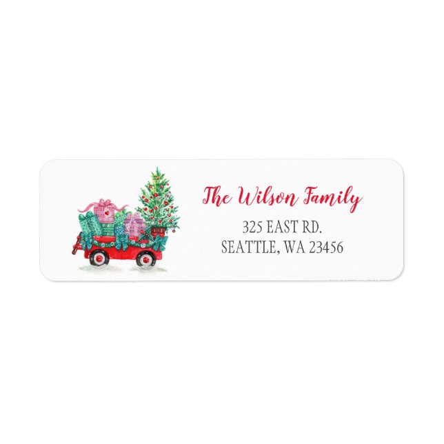 Étiquette Adresse de voiture de l'arbre de Noël mignon (Devant)