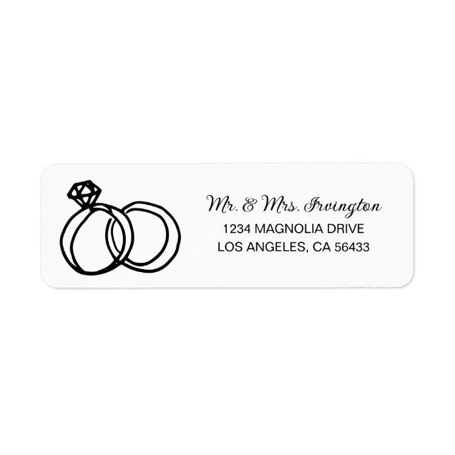 Étiquette Adresse des anneaux mariages (Devant)