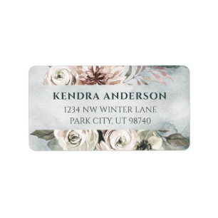 Étiquette Adresse des fleurs d'aquarelle
