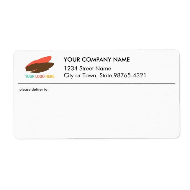 Étiquette Adresse d'expédition du colis du logo de l'entrepr (Devant)