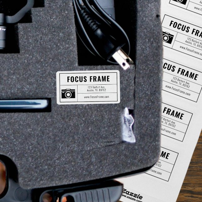 Étiquette Adresse d'illustration du photographe de caméra (Créateur téléchargé)