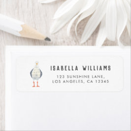 Étiquette Adresse du Baby shower nautique mignon Seagull