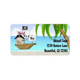 Étiquette Adresse du Baby shower pirate de Little Buccaneer