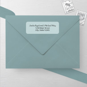 Étiquette Adresse du Mariage bleu clair couvert de neige