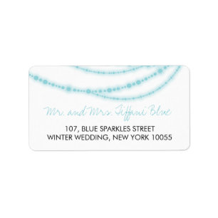 Étiquette Adresse du Mariage de fils lumineux Aqua Sparkles