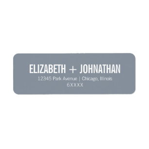 Étiquette Adresse du Mariage de typographie bleu simple Dust