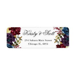 Étiquette Adresse du Mariage des fleurs d'hiver de la Marine