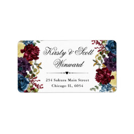 Étiquette Adresse du Mariage des fleurs d'hiver de la Marine