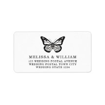 Adresse du Mariage du papillon noir et blanc