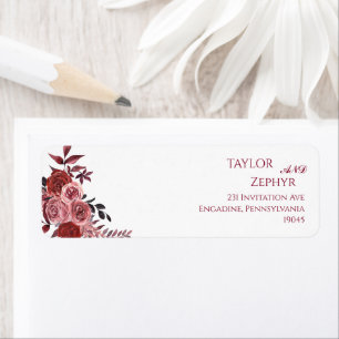 Étiquette Adresse du Mariage floral de Bourgogne