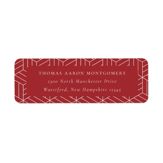 Étiquette Adresse du Motif géométrique rouge (Devant)