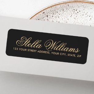 Étiquette Adresse du script de calligraphie romantique gris