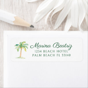 Étiquette Adresse du Simple Tropical Palm Tree Beach Club