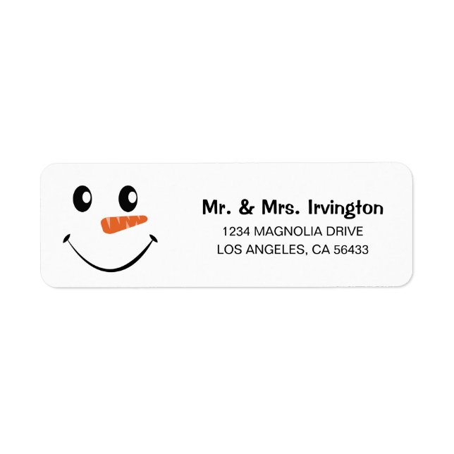 Étiquette Adresse du visage de Snowman (Devant)