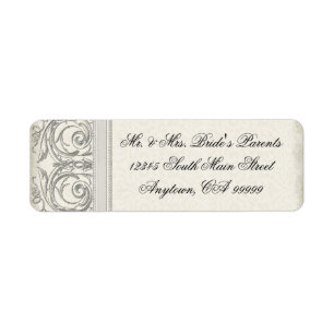 Étiquette Adresse élégante de mariage de regard de coeur
