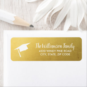 Étiquette Adresse faite sur commande d'or chic élégant de