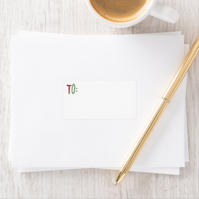 Étiquette Adresse Festive Simple À Xmas (En situation)