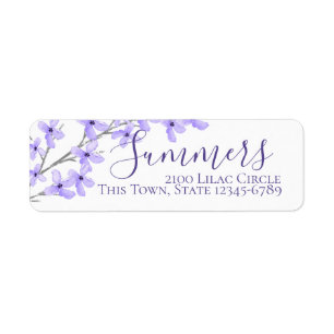 Étiquette Adresse Lavande Purple Lilac Blossoms
