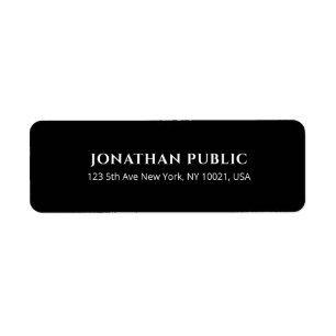 Étiquette Adresse Modèle simple et élégante en noir et bl